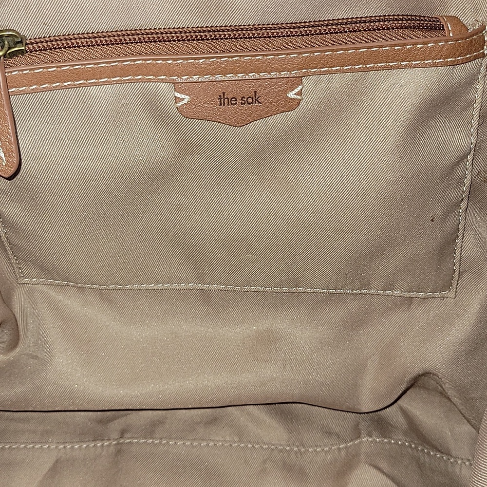 The Sak Los Feliz Red Suede Leather Tote Shoulder Bag - Picture 15 of 15